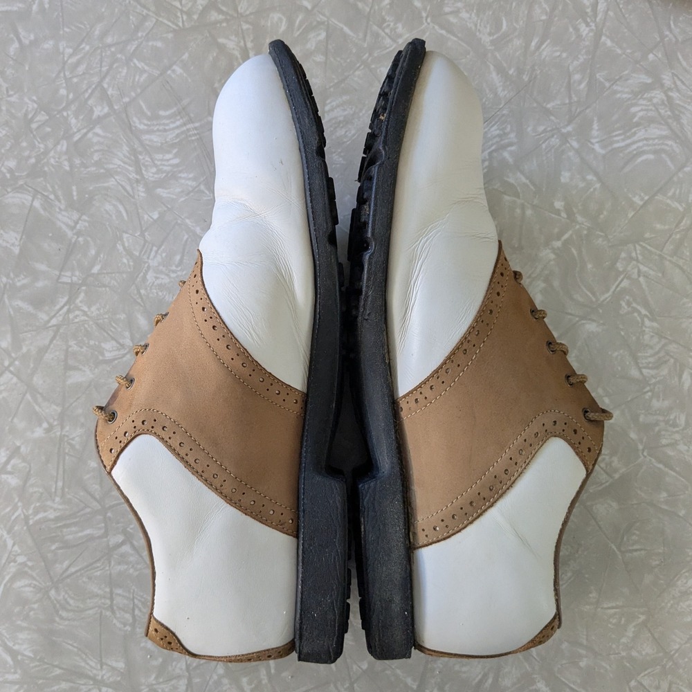 Nike Zoom Air Kempshall Golf Shoes White Tan Saddle Oxford Spikeless Vintage Sz8 - Picture 5 of 10